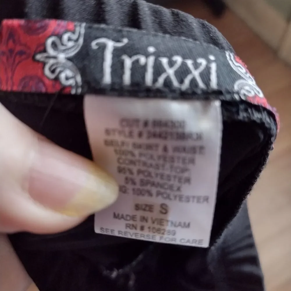 Trixxi Women's Cocktail Dress Floral Blue Teal Velveteen Size Small
